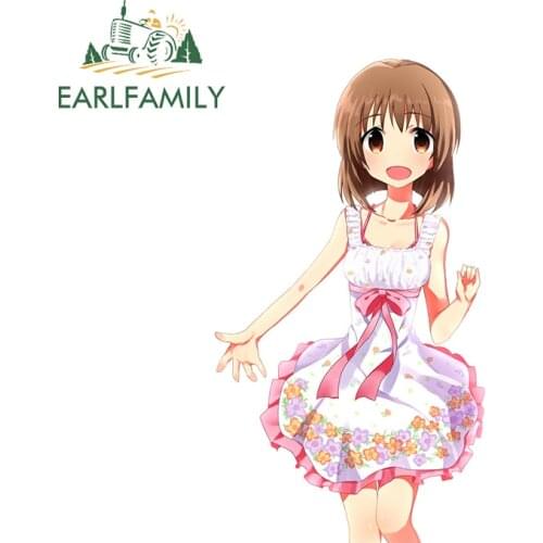 EARLFAMILY 13cm x 7.4cm Decal for Anime Princess With Brown Hair Car Sticker Auto Motorcycle Windows Sunscreen Creative Graphics