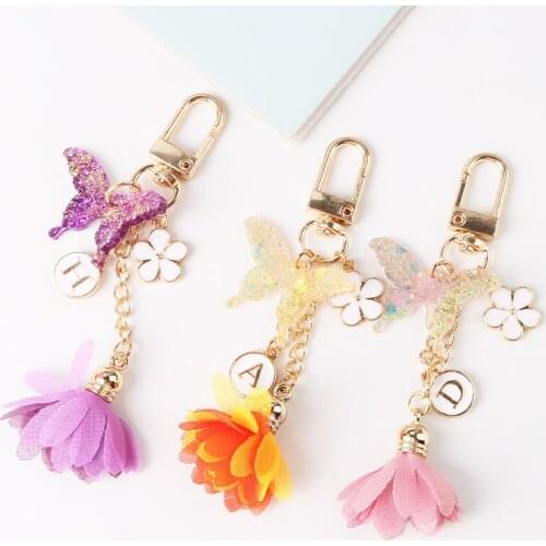 Creative Fashion New Tassel Charm Keychain Cute Fun Butterfly Color Keychain Girls Bag Pendant Accessories Mobile Phone Keychain