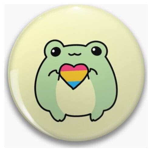 Pride Frogs Pansexual Flag 【Customizable】Soft Button Pin Metal Funny Cute Cartoon Lapel Pin Women Badge Jewelry Lover Fashion