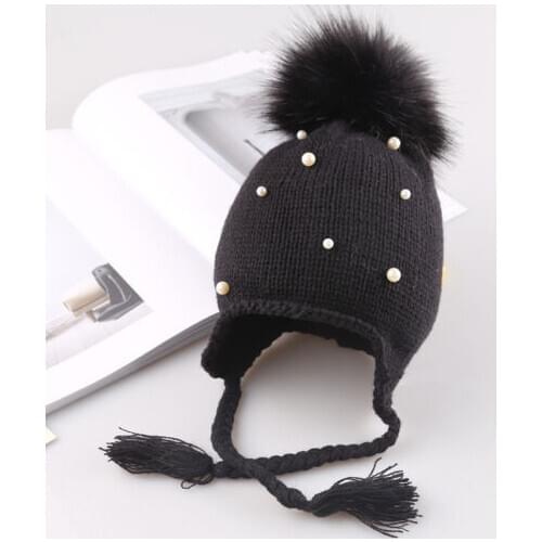 Pudcoco US Stock Toddler Kids Baby Boy Girl Infant Cotton Pearl Hat Soft Woolen Solid Cap 1-3Years