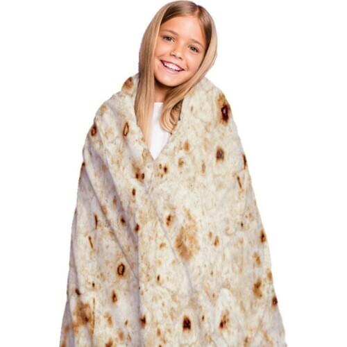 Realistic Food Taco Burrito Tortilla Blanket Soft Flannel Wrap Novelty Throw Blanket Adults Babies And Children Round Blanket