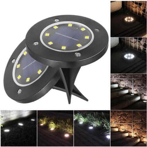 1/4Pcs Solar Garden Light 8LED Solar Ground Lights Waterproof Light Underground Sensing Landscape Lights for Yard Lawn Pathway