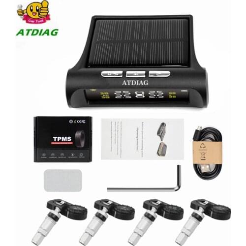 TPMS USB Solar Charging Bar Psi C' display Tire pressure alarm tool Digital Tyre air monitoring system real time auto