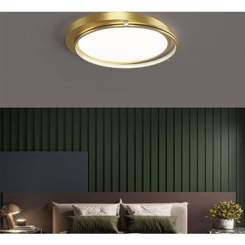 Modern Black Gold Round Decorative LED Ceiling Lamp for Bedroom Living Dining Room Corridor Loft Minimalist Indoor Light Fixture
