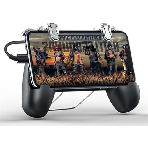 Universal pubg mobile game controller cooling gamepad mobile joystick phone grip with power bank charging handle for phone l1r1