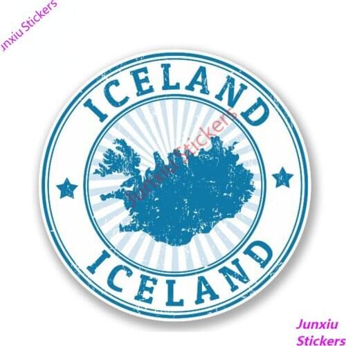 Iceland Vinyl Car Sticker Laptop Luggage Travel Tag Map Flag Gift Camper Motorcycle Bike Laptop Decal Exterior Decor PVC13x13cm