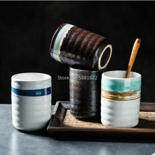 Japanese Style Vintage Water Mug Ceramic Tea Cup Retro Personality Brief Porcelain Afternoon Coffee Tea Cup Home Decor Drinkware