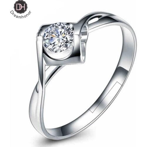 925 Sterling Silver Rings for Women Cute Zircon Round Geometric 925 Silver Wedding Ring Fine Jewelry Minimalist Gift