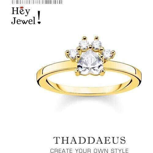 Ring Paw Cat Gold,Europe Style Delicate Fine Jewerly For Women Cat Lovers,2021 Summer Brand New Gift In 925 Sterling Silver