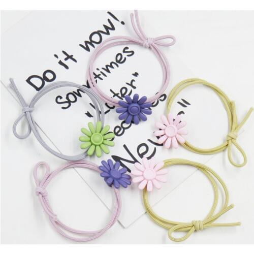 1PCS Cute Daisy Elastic Hair Bands For Women Scrunchie Simple Headband Scrunchy Kids Turban Hair Accessories For Girls NEW