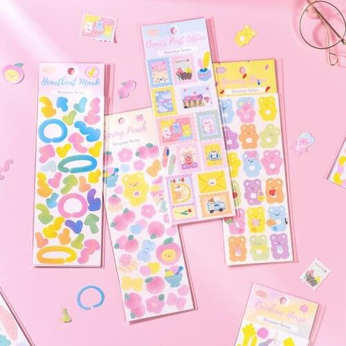 16packs/LOT streamer series stationery sticker Creative decoration DIY PET sticker