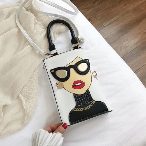 2021 Fashion glasses female pattern crossbody handbags luxury leather tote cute women shoulder bags ladies