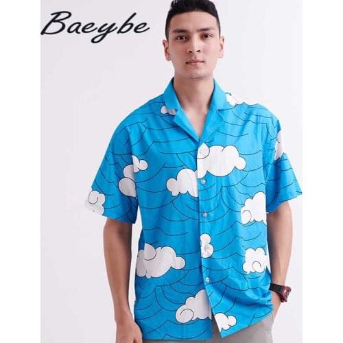 2021 Man Hawaiian Shirts Women Casual Blouses Summer Unisex Couple Plus Size Print Top Beachwear Turn Down Collar Homewear