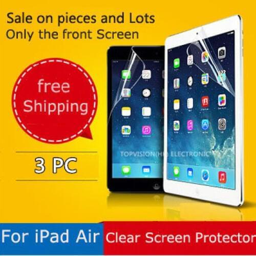 3PC/Pack good quality hd clear protective film for 2017 ipad air 1 2 pro 9.7 screen protector strong carton pack & check ship