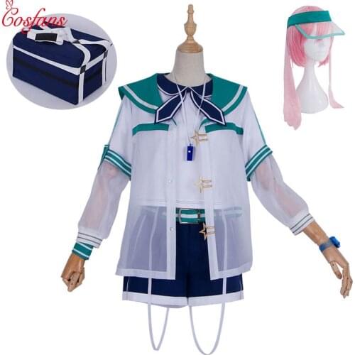 Anime! Arknights Ansel Battle Suit Leisurely Holiday Swimsuit Uniform Cosplay Costume Party Outfit For Women Free Shipping wig