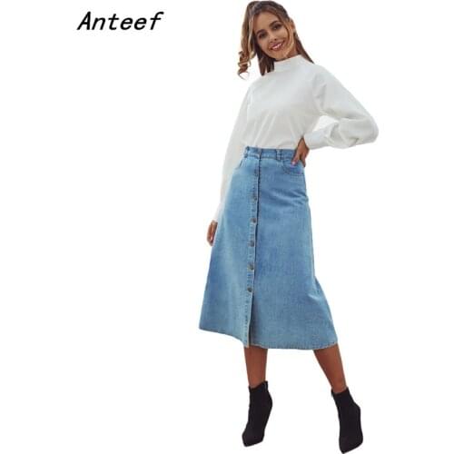 Anteef Denim Skirts For Women