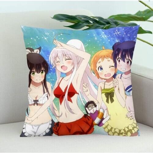 Urara Meirochō Pillow Cover Bedroom Home Office Decorative Pillowcase Square Zipper Pillow Cases Satin Soft