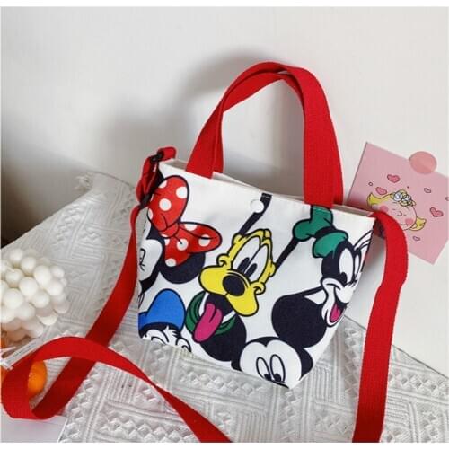 Disney childrens small bag 2020 new canvas shoulder bag cartoon Mickey mouse baby coin purse girl crossbody bag