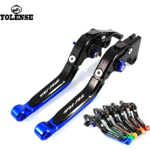 For YAMAHA YZF-R6 YZFR6 YZF R6 2017 Motorcycle Accessories Folding Extendable Brake Clutch Levers LOGO YZF R6