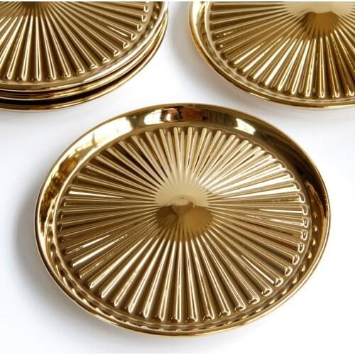 Electroplating gold ceramic grease separates plate dishes high-end luxury cutlery small snack