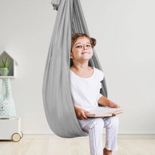 Kids adult Cotton Outdoor Indoor Swing Hammock for Cuddle Up To Sensory Child Therapy Soft Elastic Parcel Steady Seat Swing