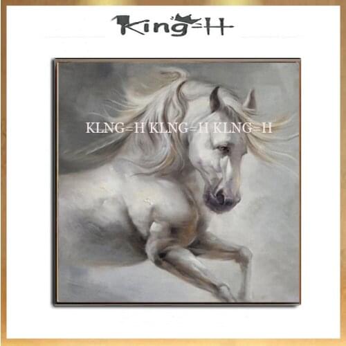 White Desert Animal Horse Canvas Painting Living Room Restaurant Interior Decoration Picture Wall Art Hand Painted Oil Painting