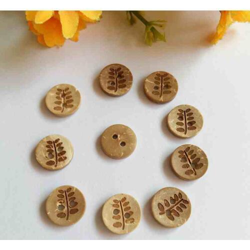 120Pcs /lot 13mm DIY Random Coconut Buttons Phantom Laser engraving pattern Buttons Craft Scrapbooking accessories 2 Holes