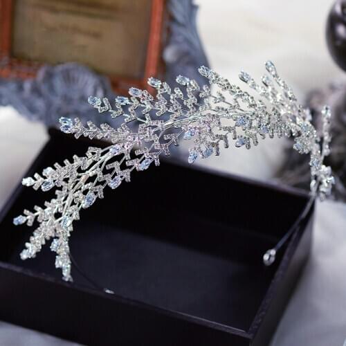 Korean Crystal Brides Headbands Bridal Tiara Headpieces Evening Headdress Wedding Hair Accessory