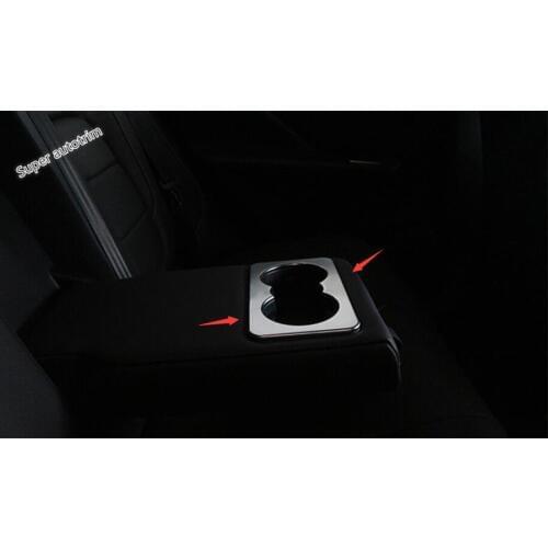 Lapetus Middle Rear Seat Water Cup Holder Frame Cover Trim 1 Piece For Jaguar XF 2016 2017 2018 2019 ABS Accessories Matte Style