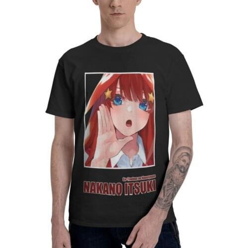 Male The Quintessential Quintuplets Nino V1 Go Toubun No Hanayome T-Shirt Miku Nakano Tshirt Short Sleeve T Shirt Cotton Tee