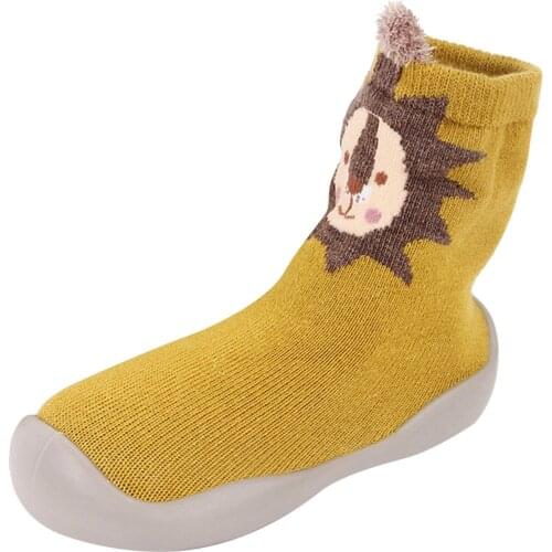 25# Baby Boy Girl Cartoon Warm Floor Socks Rubber Sole Baby Girl Shoes Anti-slip First Walker Для Новорожденных Soft Knit Shoes