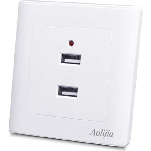 Wall five holes two dual mobile phone charging usb socket panel type 86 usb switch socket free shipping