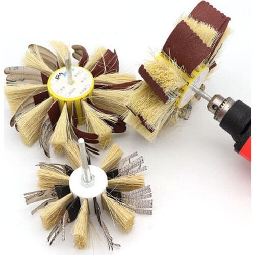 Sandpaper Sisal Polishing Flower Head Manual Electric Drill Sand Polishing Wheel Micro Polishing Brush Grinding Tool