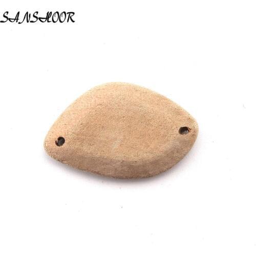 SANSHOOR 40*25mm Unfinished Irregular Shape Wood Craft for DIY Wood Jewelry MT-015 100pcs/lot