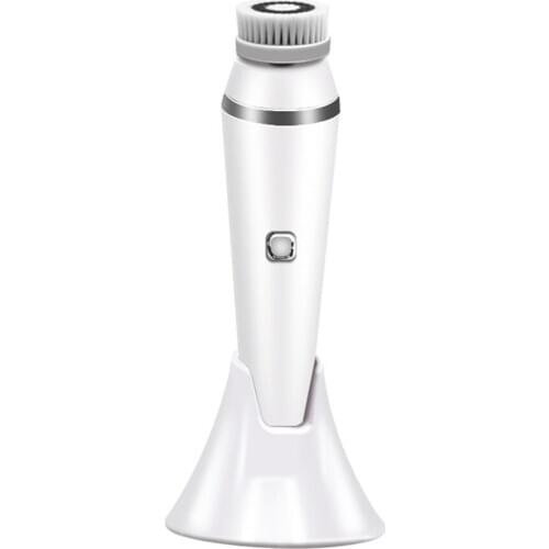 New silicone electric cleansing brush 4 rotating brush head brush deep pore cleansing skin massager facial brush facial cleanser