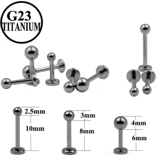 1Pc G23 Solid Titanium Internally Threaded Lip Ring Labret Ear Tragus Cartilage Earrings Morne Rings Body Piercing Jewelry 16g