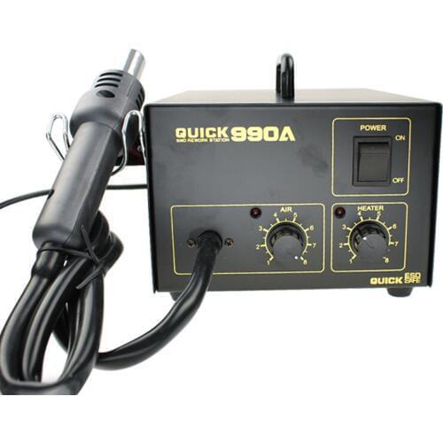 QUICK 990A 270W ESD Soldering Station Rework Desoldering SMD Soldering Station Adjustable Hot Air Gun Rework Desoldering Tools