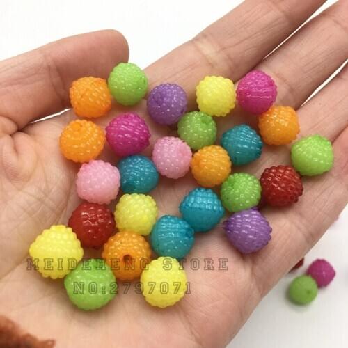Jelly translucent candy color Bayberry ball Beads For Jewelry Making DIY Craft Needlework bracelet Accessories 100pcs Meideheng