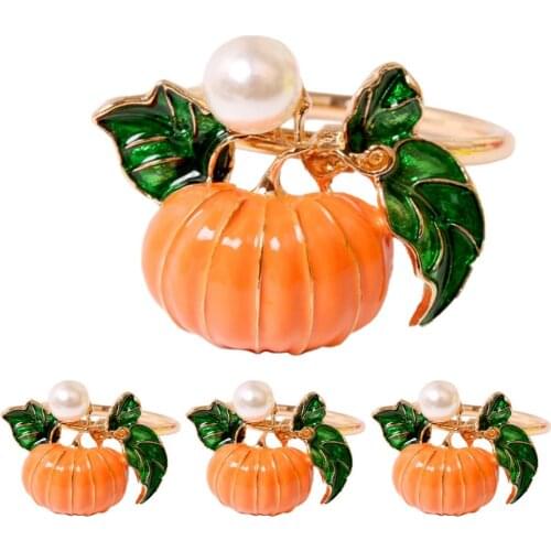 Thanksgiving Napkin Buckles Halloween Napkin Ring Party Table Decoration Serviette Holder Pumpkin Tissue Ring Wedding Banquet #E