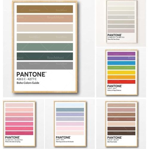 Pantone guide morning sunrise on the beach, colors, beach, summer, ocean, ocean prints, modern art pastel set poster