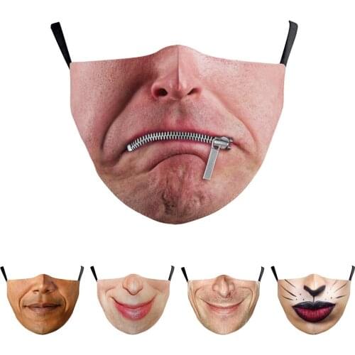 Funny Face Mask Halloween Fashion Protection Cospaly Party Masks Men Women Unisex Street Sports Dust-proof Breathable Adult Mask