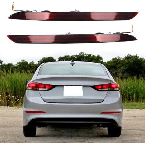 LED Rear Bumper Reflector For Hyundai Elantra 2017 2018 Tail Lights Brake Lamps