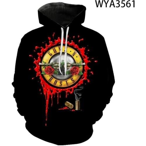 3D Printed Guns N Roses Hoodies Men Women Children Sweatshirts Streetwear Pullover Long Sleeve Boy Girl Kids Casual Jacket