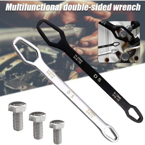 Universal Double Sided Wrench Chromium Vanadium Self-Tightening Universal Wrench for Car Bicycle Repairing