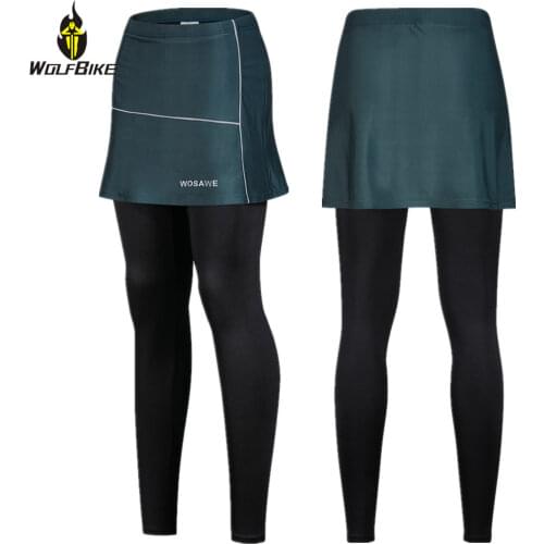WOLFBIKE Cycling Pants For Women Breathable Mtb Cycling Clothes Bicycle Riding Gel Pad Bike Long Tight Skirt Trousers Windproof