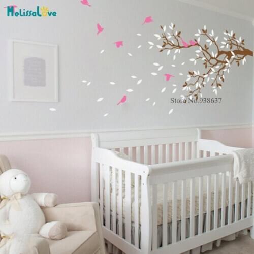 Branch with birds Nursery Room decor kids room decoration Removable vinyl wall sticker BA075