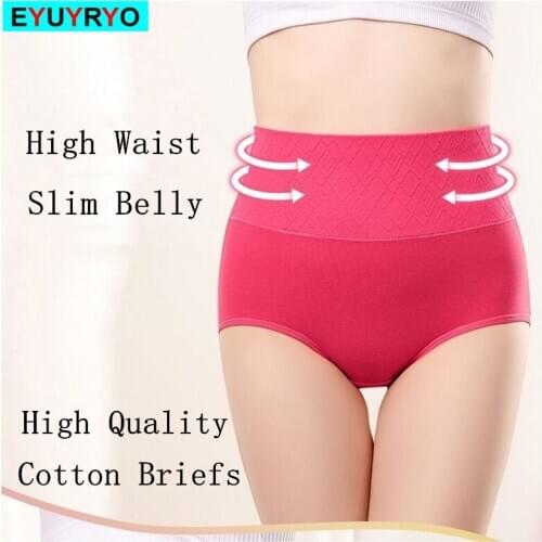 High Quality Womens Cotton Briefs High Waist Briefs Seamless Underwear Women Panties Butt Lifter Underpants Lingerie Female