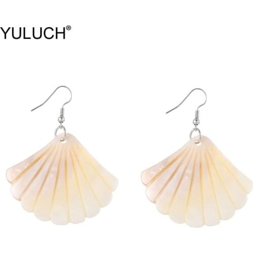 YULUCH 2019 Fashion Summer Beach Natural Shell Statement Drop Earrings Ethnic Boho Sunmer Pendant Earrings For Women Girls Party
