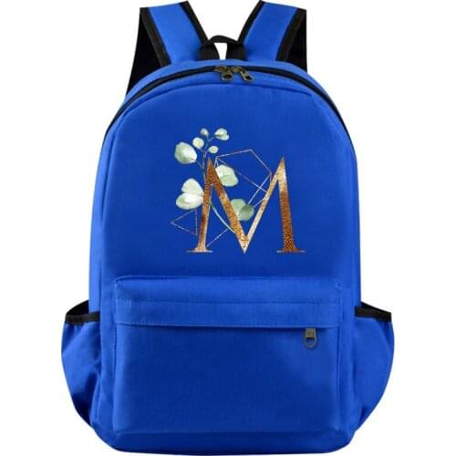 26 English Letters Backpack Bags For Women Backpack Shoulders package Satchel Student Backpacks Casual Laptop Mochilas Dark Blue
