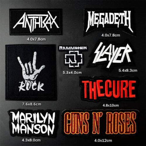 8pcs/lot ROCK Badges DIY Embroidery Patch Applique Clothes Ironing Clothing Sewing Supplies Decorative